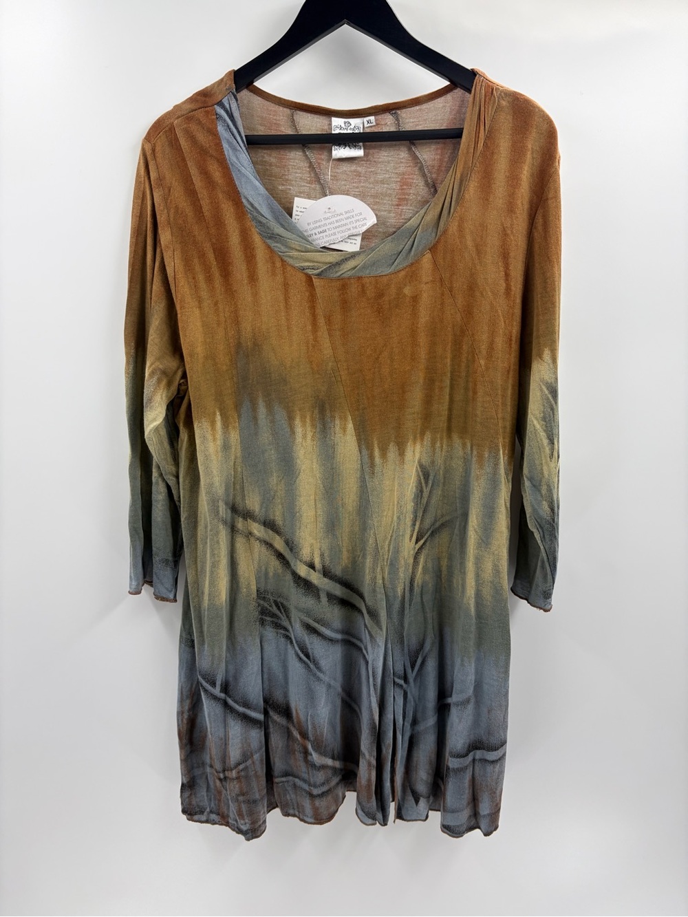 Parsley and sage y2k tunic colorful tie dye rayon Laganlook blouse xl NWT $72